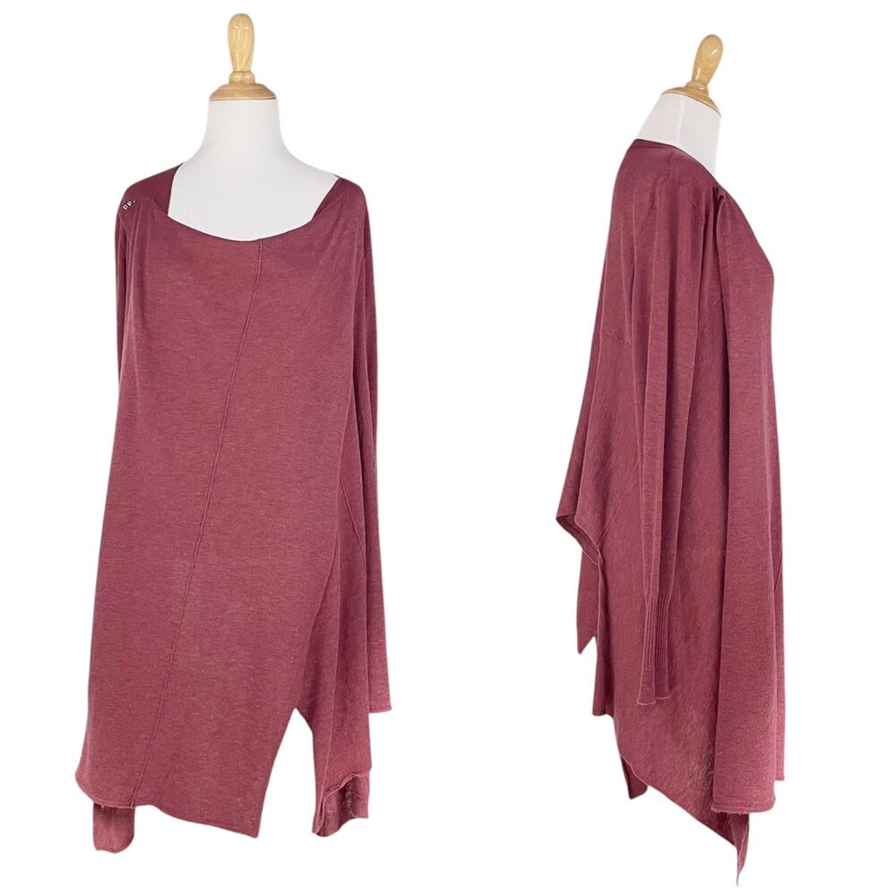 FREE PEOPLE Soft Lightweight Snap-Wrap Wool Blend Cardigan Light Merlot Size XS